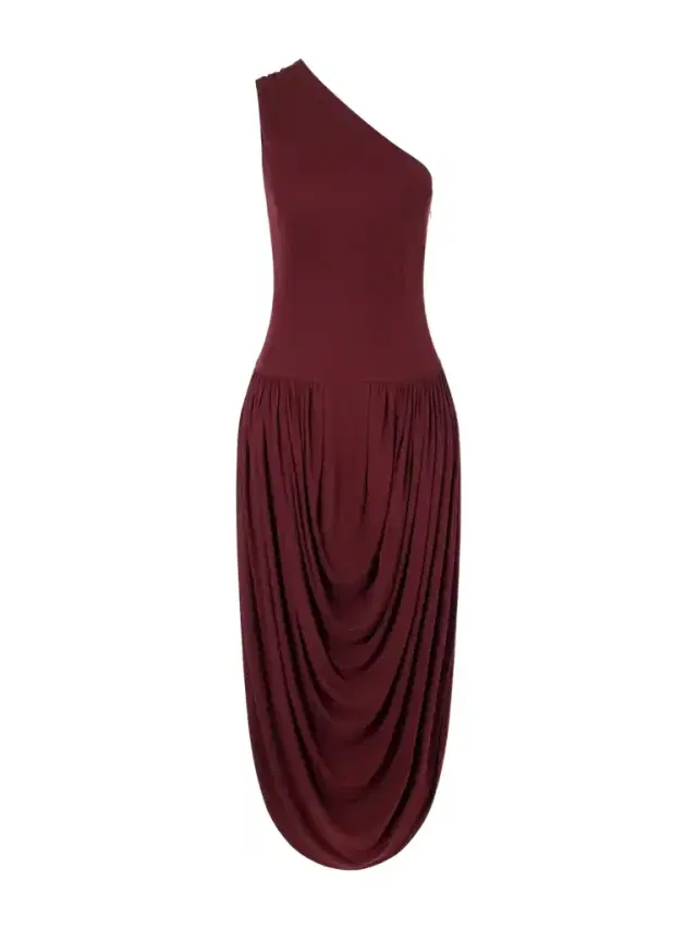 Brandon Maxwell The Mila One-shoulder Draped Jersey Maxi Dress