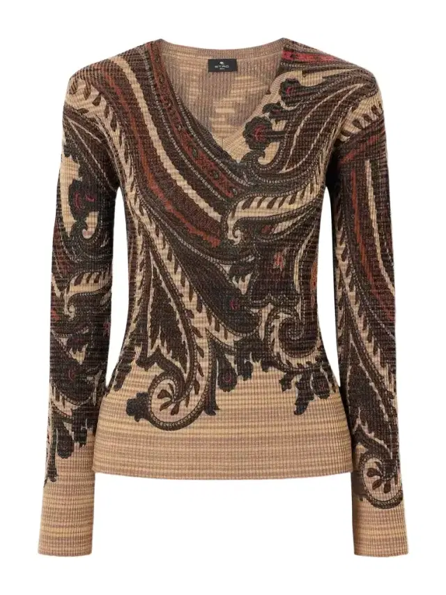 Etro Paisley Printed Knit Sweater