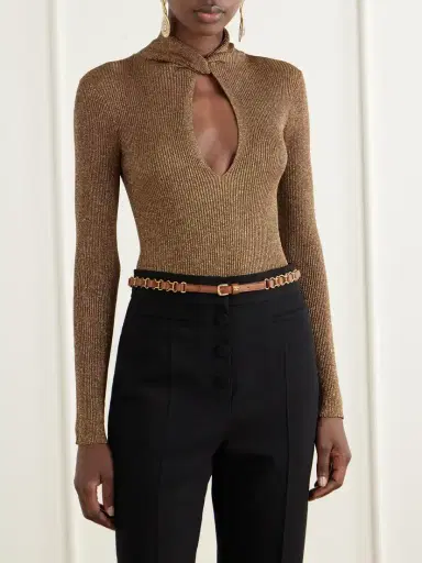 Valentino Garavani Knotted Lurex Bodysuit | Thumbnail 3 Valentino Garavani Knotted Lurex Bodysuit | Thumbnail 3