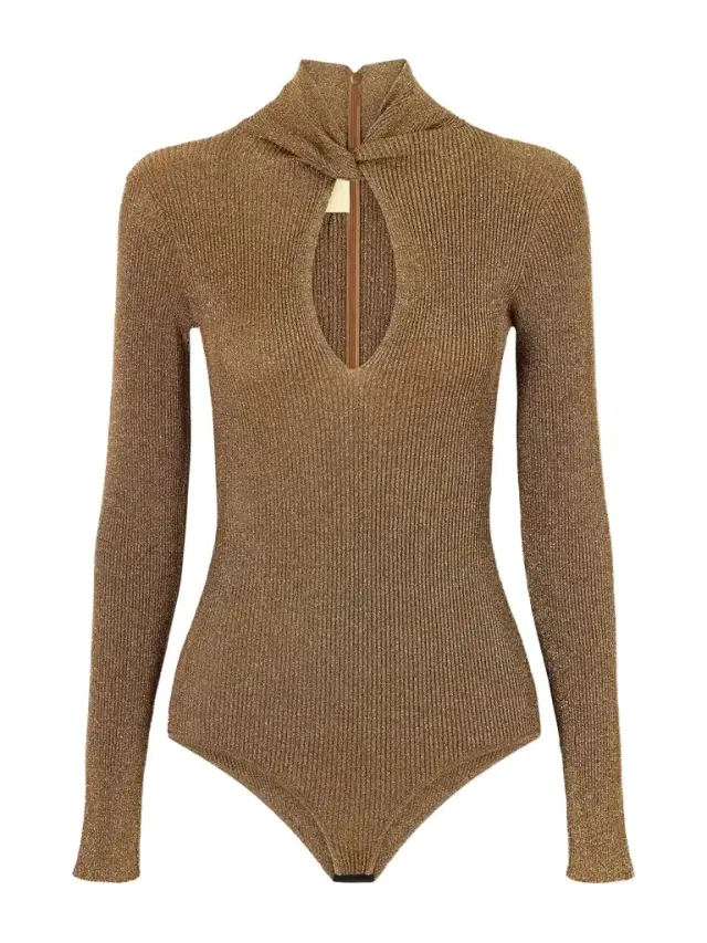 Valentino Garavani Knotted Lurex Bodysuit