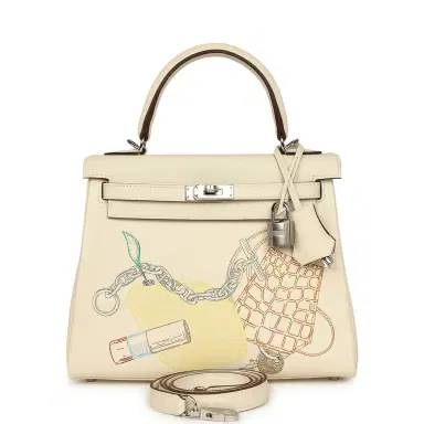 HERMÈS Hermes Kelly Retourne 25 "In & Out" Nata Swift Palladium Hardware | Thumbnail 1 HERMÈS Hermes Kelly Retourne 25 "In & Out" Nata Swift Palladium Hardware | Thumbnail 1