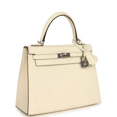 HERMÈS Hermes Kelly Sellier 25 Nata Verso Epsom Palladium Hardware | Thumbnail 2 HERMÈS Hermes Kelly Sellier 25 Nata Verso Epsom Palladium Hardware | Thumbnail 2