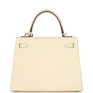 HERMÈS Hermes Kelly Sellier 25 Nata Verso Epsom Palladium Hardware | Thumbnail 4 HERMÈS Hermes Kelly Sellier 25 Nata Verso Epsom Palladium Hardware | Thumbnail 4