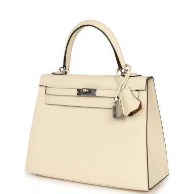 HERMÈS Hermes Kelly Sellier 25 Nata Verso Epsom Palladium Hardware | Thumbnail 5 HERMÈS Hermes Kelly Sellier 25 Nata Verso Epsom Palladium Hardware | Thumbnail 5
