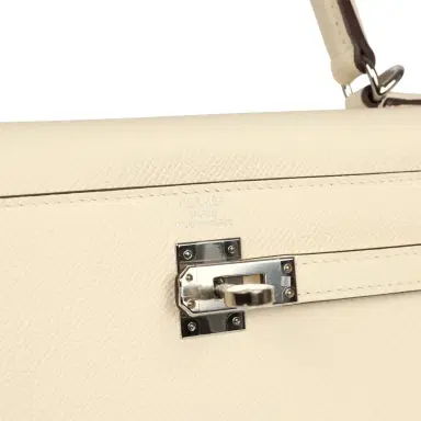 HERMÈS Hermes Kelly Sellier 25 Nata Verso Epsom Palladium Hardware | Thumbnail 7 HERMÈS Hermes Kelly Sellier 25 Nata Verso Epsom Palladium Hardware | Thumbnail 7