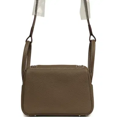 HERMÈS Hermes Mini Lindy II Etoupe Clemence Palladium Hardware | Thumbnail 4 HERMÈS Hermes Mini Lindy II Etoupe Clemence Palladium Hardware | Thumbnail 4