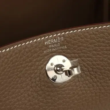 HERMÈS Hermes Mini Lindy II Etoupe Clemence Palladium Hardware | Thumbnail 8 HERMÈS Hermes Mini Lindy II Etoupe Clemence Palladium Hardware | Thumbnail 8