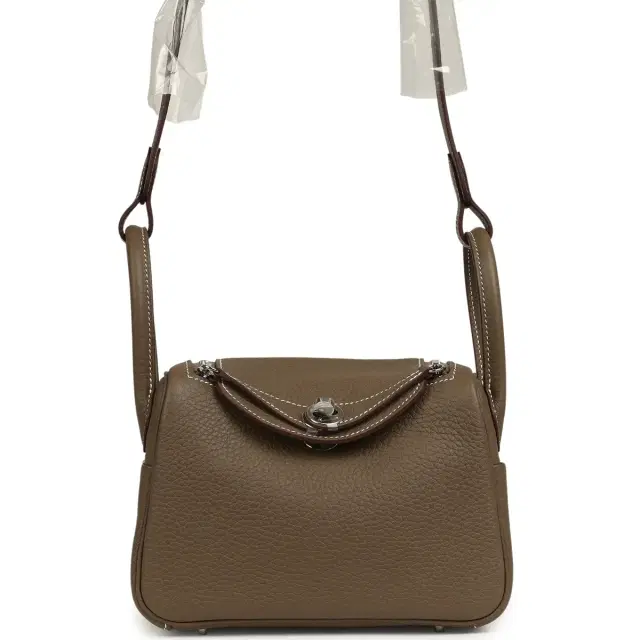 HERMÈS Hermes Mini Lindy II Etoupe Clemence Palladium Hardware