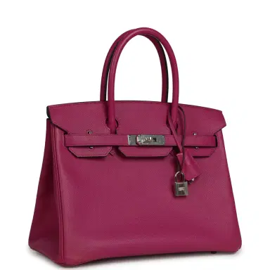 HERMÈS Pre-owned Hermes Birkin 30 Rose Pourpre Epsom Palladium Hardware | Thumbnail 2