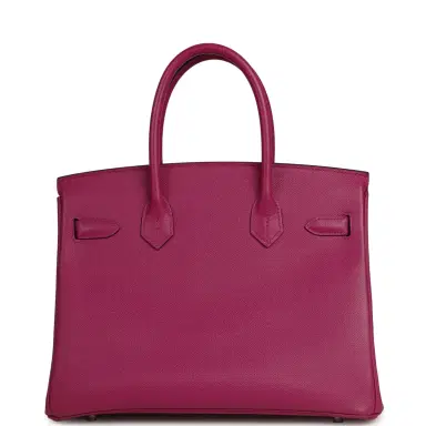 HERMÈS Pre-owned Hermes Birkin 30 Rose Pourpre Epsom Palladium Hardware | Thumbnail 4