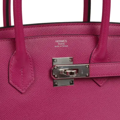 HERMÈS Pre-owned Hermes Birkin 30 Rose Pourpre Epsom Palladium Hardware | Thumbnail 7