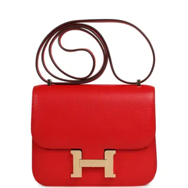 HERMÈS Pre-owned Hermes Constance 18 Rouge De Couer Chevre Mysore Permabrass Hardware | Thumbnail 1 HERMÈS Pre-owned Hermes Constance 18 Rouge De Couer Chevre Mysore Permabrass Hardware | Thumbnail 1