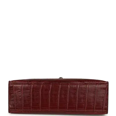 HERMÈS Pre-owned Hermes Kelly Pochette Rouge H Matte Alligator Mississippiensis Permabrass Hardware | Thumbnail 6