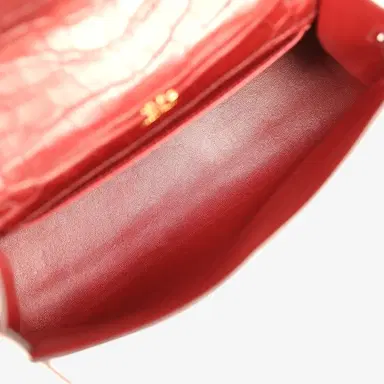 HERMÈS Pre-owned Hermes Kelly Pochette Rouge H Matte Alligator Mississippiensis Permabrass Hardware | Thumbnail 7
