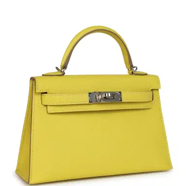 HERMÈS Pre-owned Hermes Kelly Sellier 20 Lime Epsom Palladium Hardware | Thumbnail 2 HERMÈS Pre-owned Hermes Kelly Sellier 20 Lime Epsom Palladium Hardware | Thumbnail 2