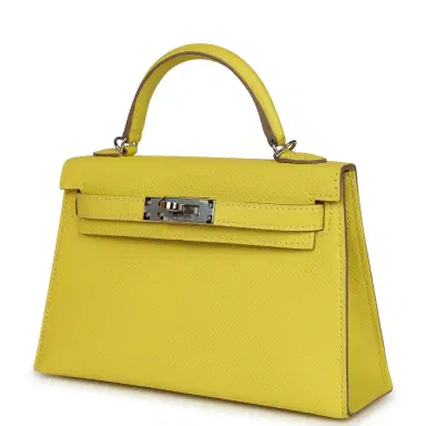 HERMÈS Pre-owned Hermes Kelly Sellier 20 Lime Epsom Palladium Hardware | Thumbnail 5 HERMÈS Pre-owned Hermes Kelly Sellier 20 Lime Epsom Palladium Hardware | Thumbnail 5