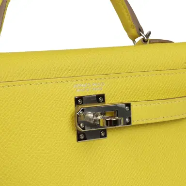 HERMÈS Pre-owned Hermes Kelly Sellier 20 Lime Epsom Palladium Hardware | Thumbnail 7 HERMÈS Pre-owned Hermes Kelly Sellier 20 Lime Epsom Palladium Hardware | Thumbnail 7
