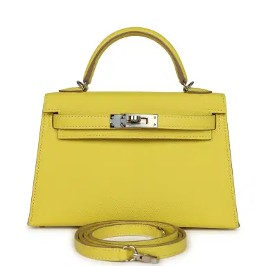 HERMÈS Pre-owned Hermes Kelly Sellier 20 Lime Epsom Palladium Hardware | Thumbnail 1 HERMÈS Pre-owned Hermes Kelly Sellier 20 Lime Epsom Palladium Hardware | Thumbnail 1