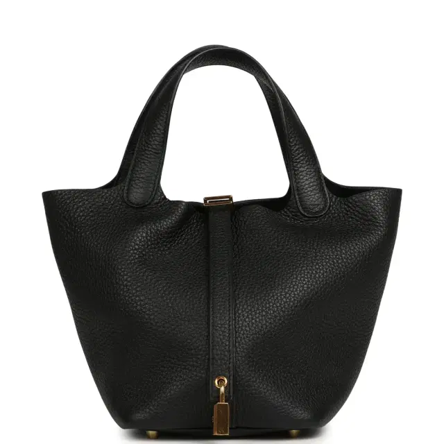 Pre-owned Hermes Picotin Lock 18 Black Clemence Gold Hardware Pre-owned Hermes Picotin Lock 18 Black Clemence Gold Hardware
