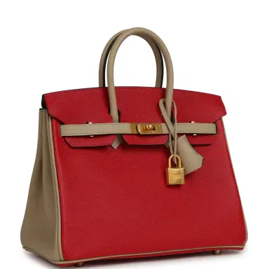 HERMÈS Pre-owned Hermes Special Order (HSS) Birkin 25 Rouge Casaque, Trench Epsom Gold Hardware | Thumbnail 2 HERMÈS Pre-owned Hermes Special Order (HSS) Birkin 25 Rouge Casaque, Trench Epsom Gold Hardware | Thumbnail 2