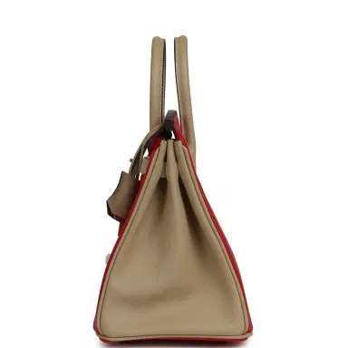 HERMÈS Pre-owned Hermes Special Order (HSS) Birkin 25 Rouge Casaque, Trench Epsom Gold Hardware | Thumbnail 3 HERMÈS Pre-owned Hermes Special Order (HSS) Birkin 25 Rouge Casaque, Trench Epsom Gold Hardware | Thumbnail 3