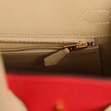 HERMÈS Pre-owned Hermes Special Order (HSS) Birkin 25 Rouge Casaque, Trench Epsom Gold Hardware | Thumbnail 8 HERMÈS Pre-owned Hermes Special Order (HSS) Birkin 25 Rouge Casaque, Trench Epsom Gold Hardware | Thumbnail 8