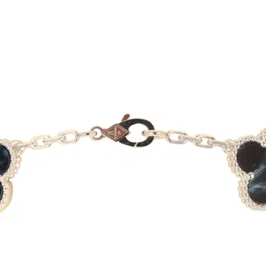 Van Cleef & Arpels Van Cleef & Arpels Vintage Alhambra 20 Motif Long Necklace Pietersite 18K White Gold | Thumbnail 5
