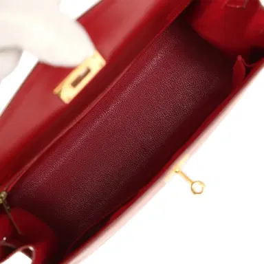 HERMÈS Vintage Hermes Kelly Sellier 32 Rouge Vif Box Gold Hardware | Thumbnail 9 HERMÈS Vintage Hermes Kelly Sellier 32 Rouge Vif Box Gold Hardware | Thumbnail 9