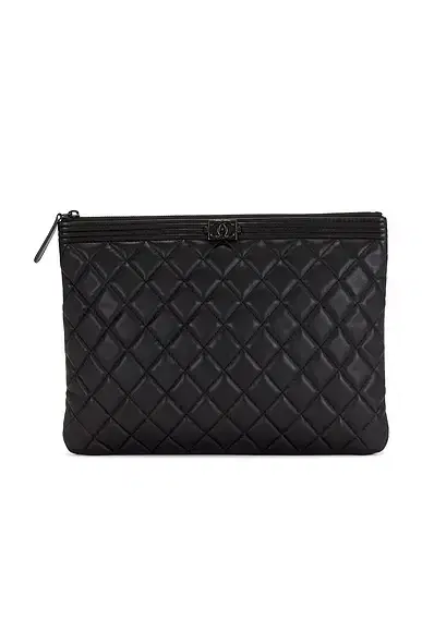 Chanel Chanel Lambskin Boy O Case Clutch