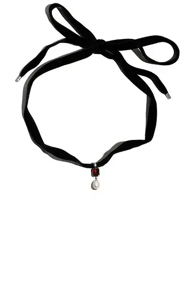 Loren Stewart Crimson Pearl Choker Necklace