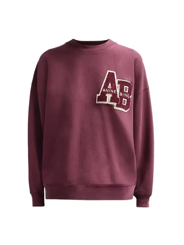 ANINE BING Women's Miles Letterman Logo Sweatshirt - Burgundy
