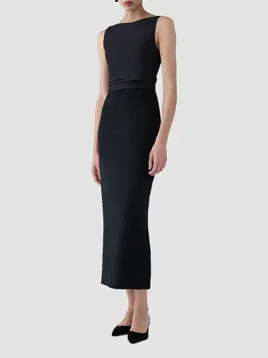 Carolina Herrera Women's Silk Column Midi Dress - Black | Thumbnail 2