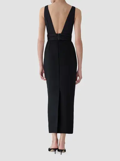 Carolina Herrera Women's Silk Column Midi Dress - Black | Thumbnail 3