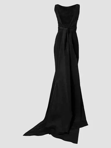 Carolina Herrera Women's Silk Column Midi Dress - Black | Thumbnail 8
