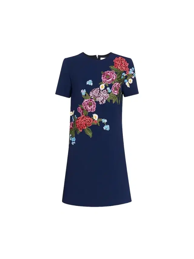 Carolina Herrera Women's Floral Shift Mini Dress - Midnight