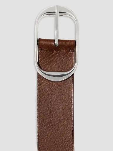 Nili Lotan Women's Nili Leather Belt - Chestnut - Size Medium | Thumbnail 2