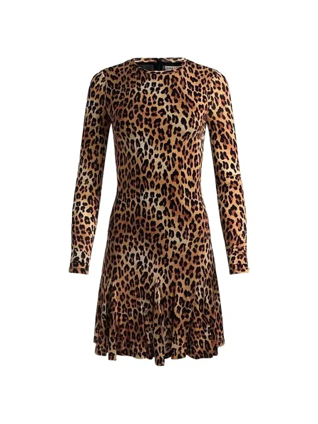 Alice + Olivia Women's Wendy Leopard Godet Mini Dress - Spotted Leopard