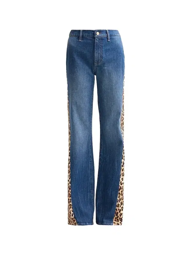 Alice + Olivia Women's Leopard Godet Wide-Leg Flare Jeans - Georgetta Vintage Blue