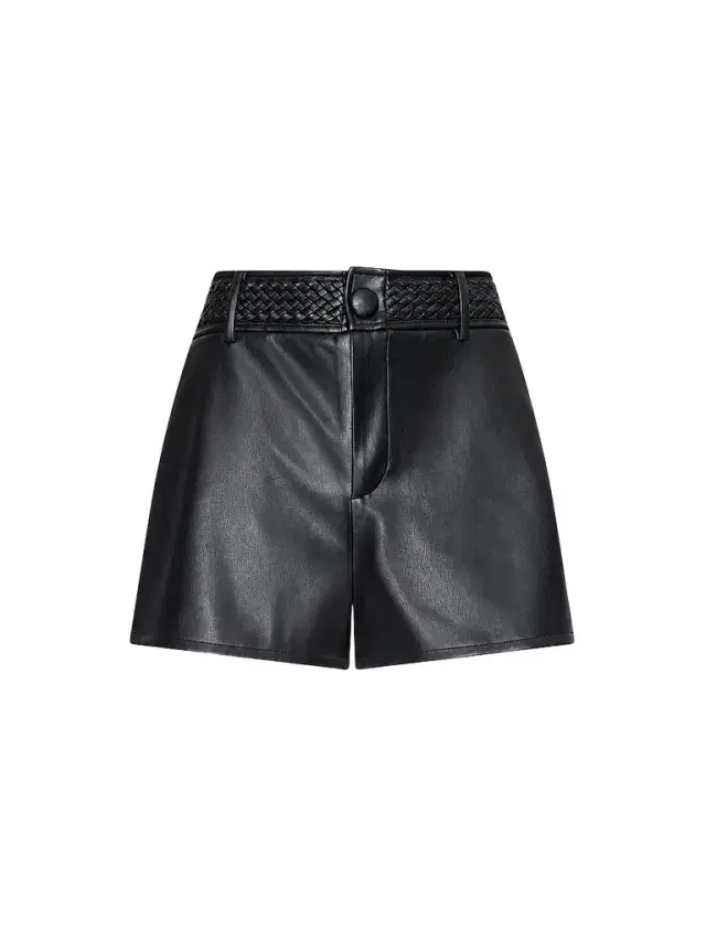 L'Agence Women's Virelle Braided-Waistband Faux-Leather Shorts
