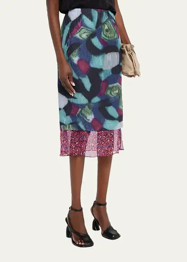 Dries Van Noten Women's Sorai Silk-Blend Midi Skirt | Thumbnail 4 Dries Van Noten Women's Sorai Silk-Blend Midi Skirt | Thumbnail 4