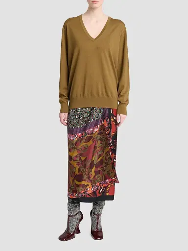 Dries Van Noten Women's Tuomas Bis Diamond-Stitch Merino Wool Sweater | Thumbnail 2 Dries Van Noten Women's Tuomas Bis Diamond-Stitch Merino Wool Sweater | Thumbnail 2
