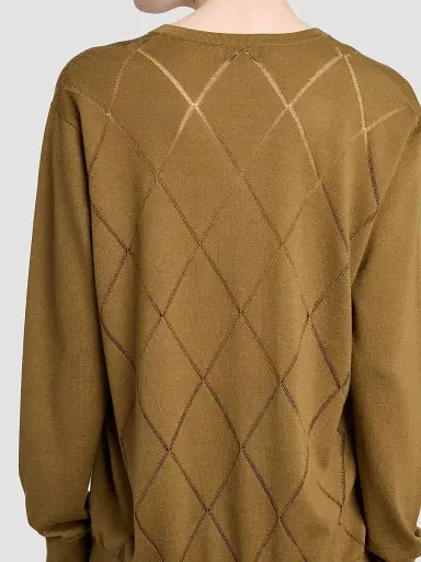 Dries Van Noten Women's Tuomas Bis Diamond-Stitch Merino Wool Sweater | Thumbnail 5 Dries Van Noten Women's Tuomas Bis Diamond-Stitch Merino Wool Sweater | Thumbnail 5