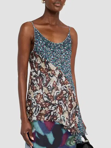 Dries Van Noten Women's Crisanna Printed Silk Asymmetric Top | Thumbnail 4 Dries Van Noten Women's Crisanna Printed Silk Asymmetric Top | Thumbnail 4