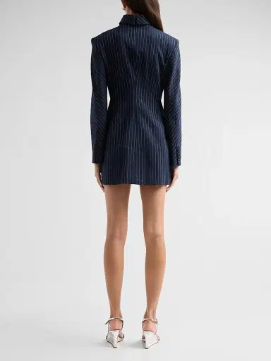 Aknvas Women's Toni Pinstripe Mini Dress - Navy White | Thumbnail 3 Aknvas Women's Toni Pinstripe Mini Dress - Navy White | Thumbnail 3
