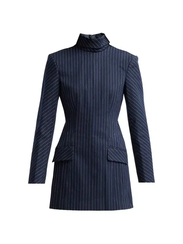 Aknvas Women's Toni Pinstripe Mini Dress - Navy White
