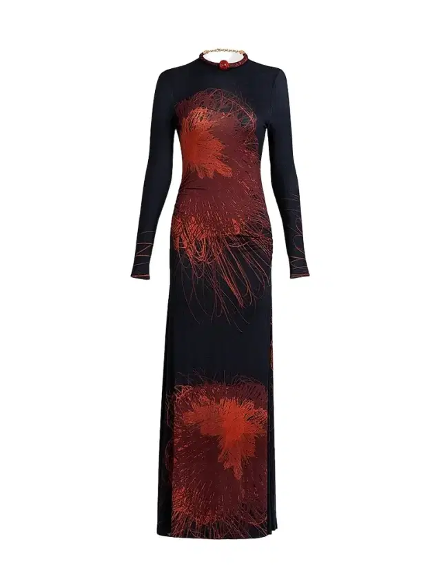 Silvia Tcherassi Women's Gabbice Chain-Detail Abstract-Print Maxi Dress - Navy - Size XL