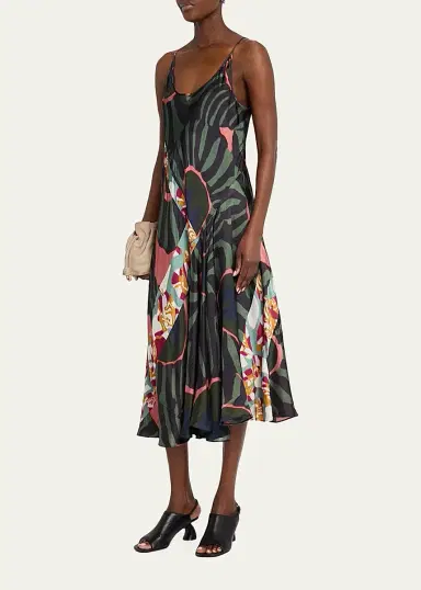 Dries Van Noten Women's Dibelle Printed A-Line Midi Dress | Thumbnail 4 Dries Van Noten Women's Dibelle Printed A-Line Midi Dress | Thumbnail 4
