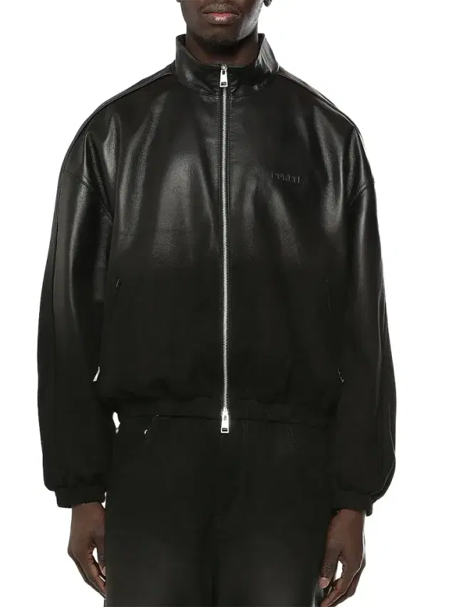 Purple Brand Men's Leather Track Jacket - Black - Size XXL