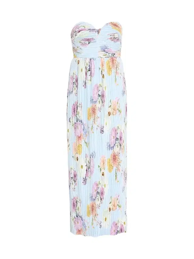 As It May Women's Calla Floral Pleated Strapless Gown