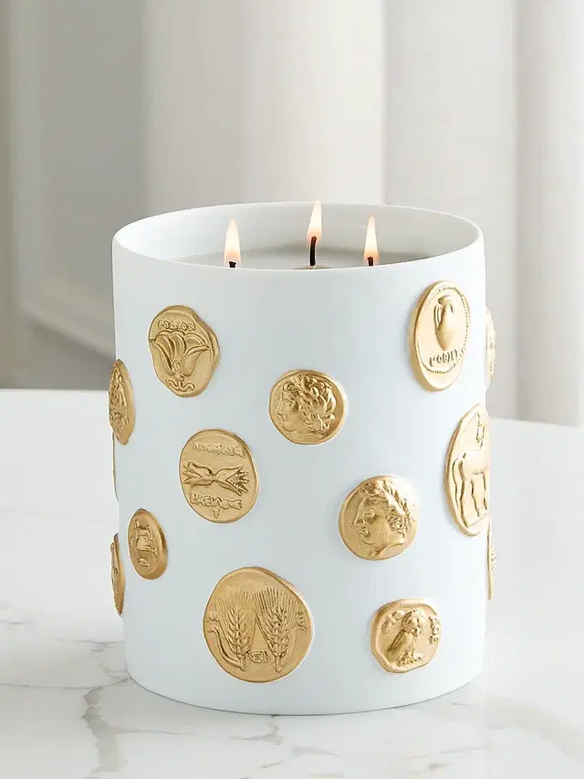 L'Objet Medaille 3-Wick Candle - White Gold